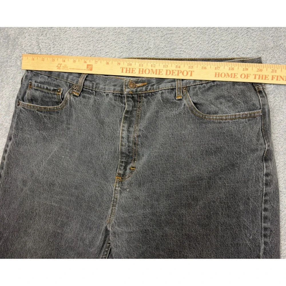 Levi's Jeans Mens 40x27.5 Black 501 Straight Vintage Raw Hem Distressed USA Made